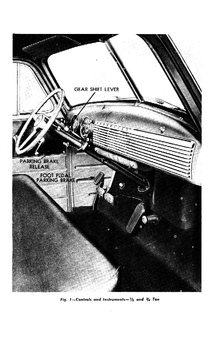 1952 Chevrolet Trucks Operators Manual Page 13